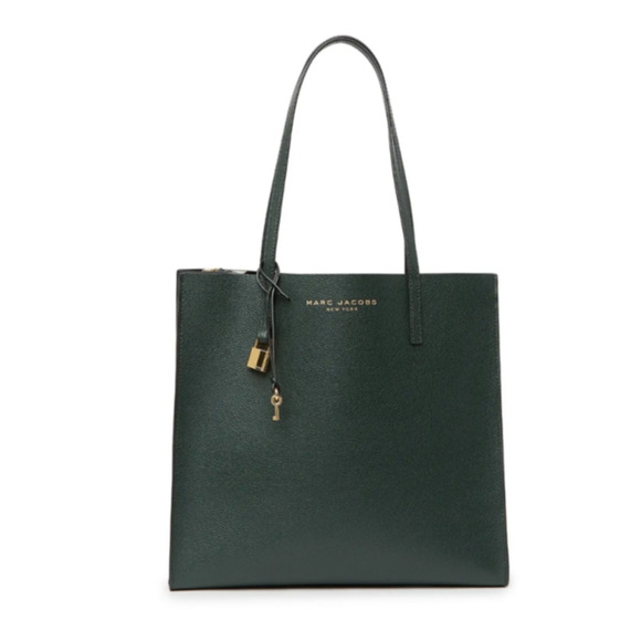 Marc Jacobs Handbags - Marc Jacobs The Grind Large Pebbled Leather Tote Bag In Kombu Green